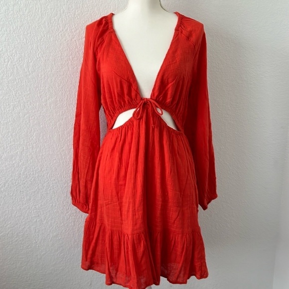 NWT LSpace Feelin' Fine Cotton Dress in Poppy Size XL - Picture 4 of 13